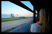 Discovery on launch pad 39A at sunrise