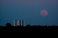 Supermoon rising over the VAB